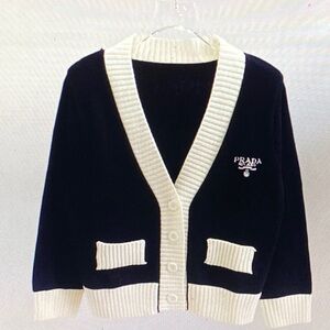 Prada Women's Cardigan in Black and Cream